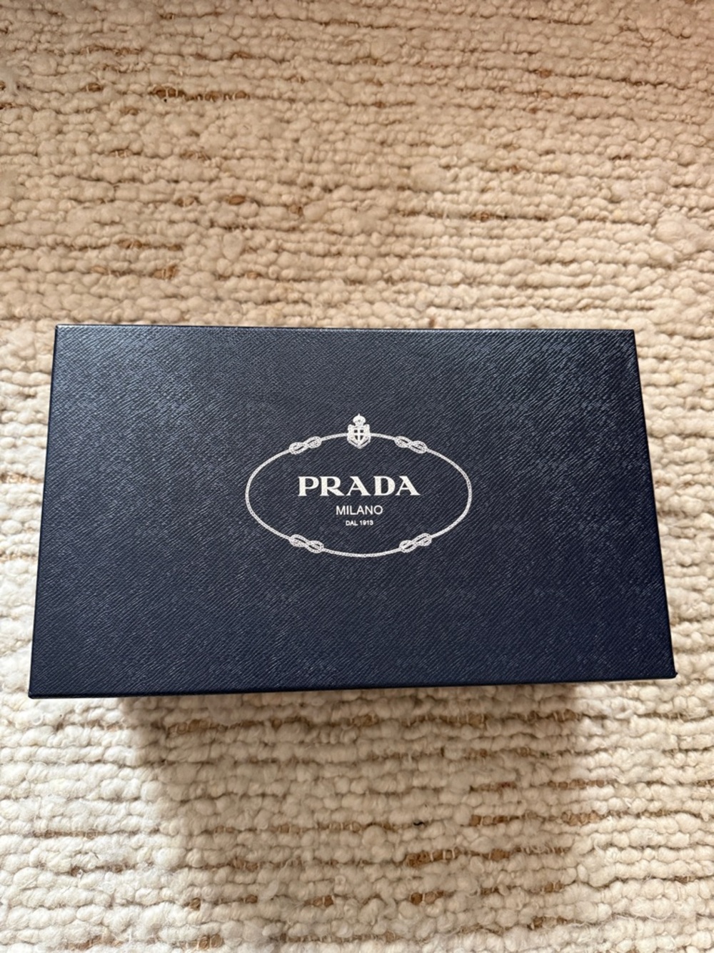 ❤️ NEW Prada Saffiano Logo Gift Box - Dark Blue with White Print